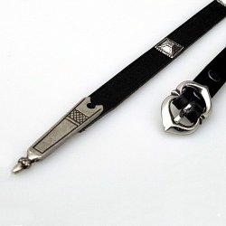 [10 MA 15:B ZN.br.si] Spätmittelalter Ledergürtel mit Riemenende und Nieten 1,5 cm 1250 - 1400  - Accessoire für Mittelalter Reenactment, Larp & Fantasy Gewandung (braun, silber)