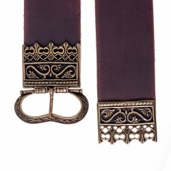 [10 MA 6 Z.kl.br.si] Houppelande-Gürtel - 5,5 cm / Mit Ende (braun, silberfarben, klein)