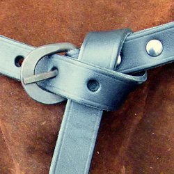 [10 Ei-G 2.kl.br] Gürtel mit geschmiedeter Schnalle - 2 cm (braun, S)