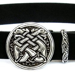 [10 Sp-Bu 4 HU:.mi.br] Buckle-Belt 4 cm / Hunde - Spaltleder (braun, mittel)
