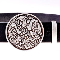 [10 Sp-Bu 4 TU:.fa.br.gr.kl] Buckle-Belt 4 cm / Turul - Spaltleder (braun, klein)