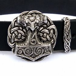 [10 Sp-Bu 4 MJ:.gr.kl.fa.br] Buckle-Belt 4 cm / Mjölnir - Spaltleder (klein, braun)