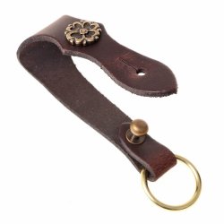 [04 Gueha Besch.fa.br.me.si.va.mo] Gürtel-Halter mit Beschlag (braun, silber, Motiv Knoten)