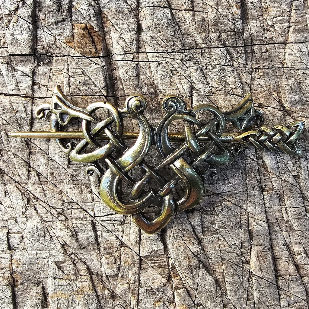 [A-684-2] Haarspange CELTIC TRIANGLE, messingfarben