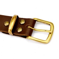 [10 Sp-Gü 3 B:.kl.br] Klassischer Gürtel 3 cm - Spaltleder (braun, klein)