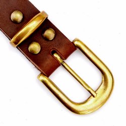 [10 Ke-Gü 3 D:.fa.br.gr.kl] Klassischer Gürtel 3 cm - Kernleder (braun, klein)