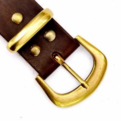 [10 Ke-Gü 4 F:.kl.br] Klassischer Gürtel 4 cm - Kernleder (braun, klein)