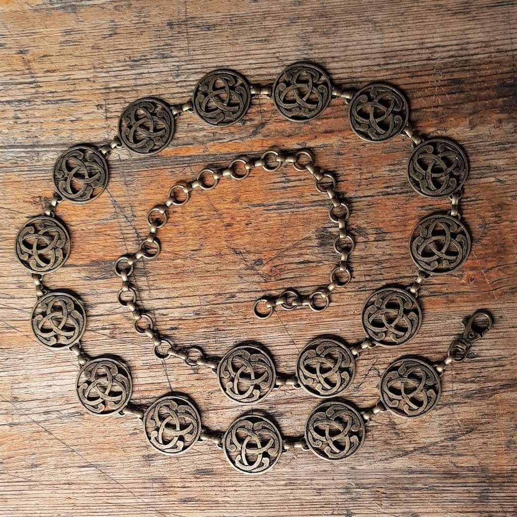 [C-5363-21] Kettengürtel, TRISKEL, Messingfarben