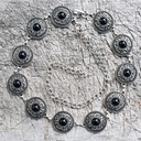 NITRAM, Kettengürtel, silberfarben, schwarze Perle