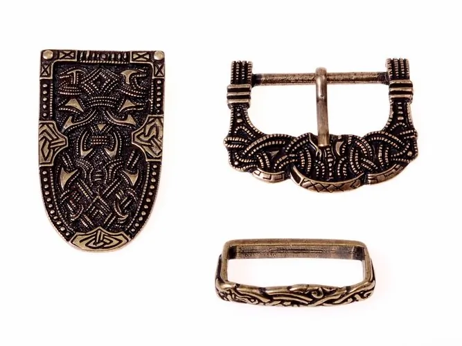 Wikinger Gürtelset "Gokstad" - für 4 cm (silber)