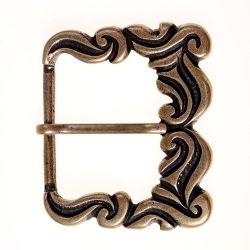 [09 Re-S 4:A.si] Renaissance-Schnalle für 4 cm Gürtel (silberfarben)
