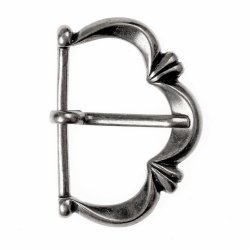 [09 Ma-S 4:A.si] Spätmittelalter-Schnalle - für 4 cm Gürtel (silberfarben)