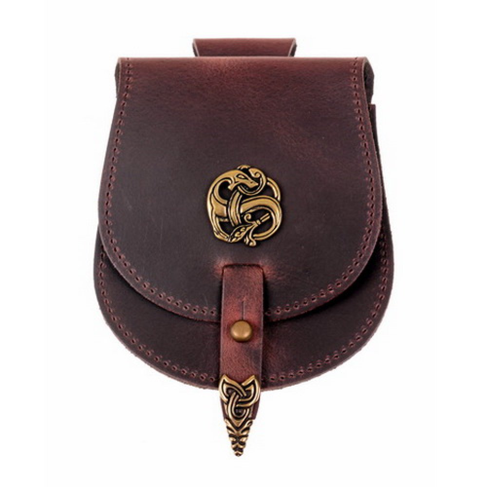 [01 T-KL Drache.br] Tarsoly-Tasche - klein mit Drachen - Gürteltasche (braun)