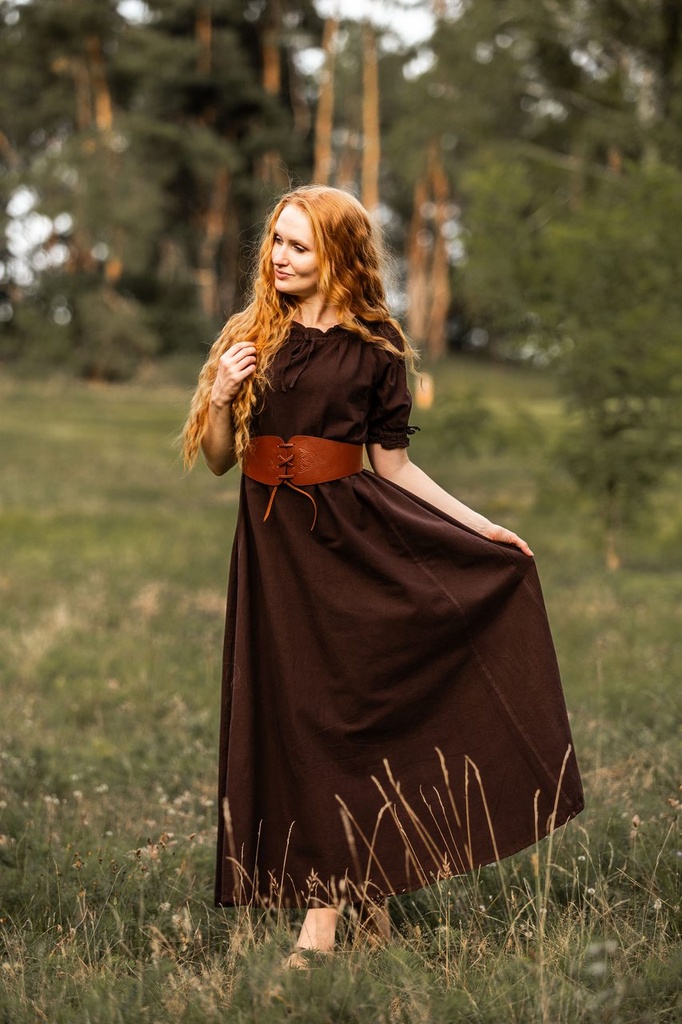 Mittelalterkleid Unterkleid "Luna" kurzarm bodenlang (XS)