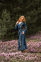 Mittelalter Baumwollkleid "Angie" Blau