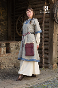Rus-Kleid "Luiza" in Grau/Hellblau – Elegantes Gewand inspiriert von der Kiewer Rus