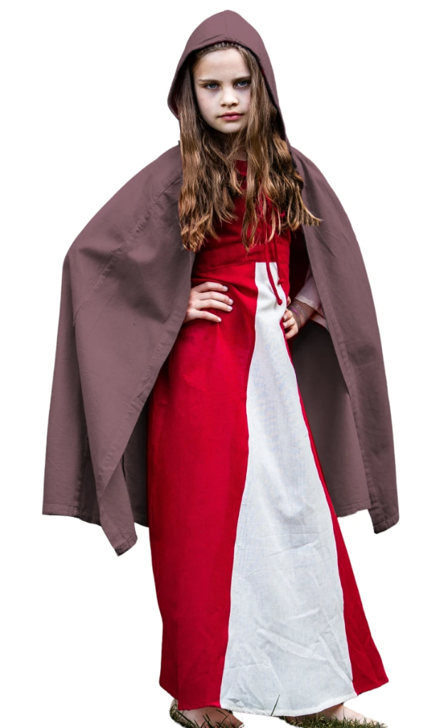 [17019b] Mittelalter Kinderumhang "Cecilia" Braun