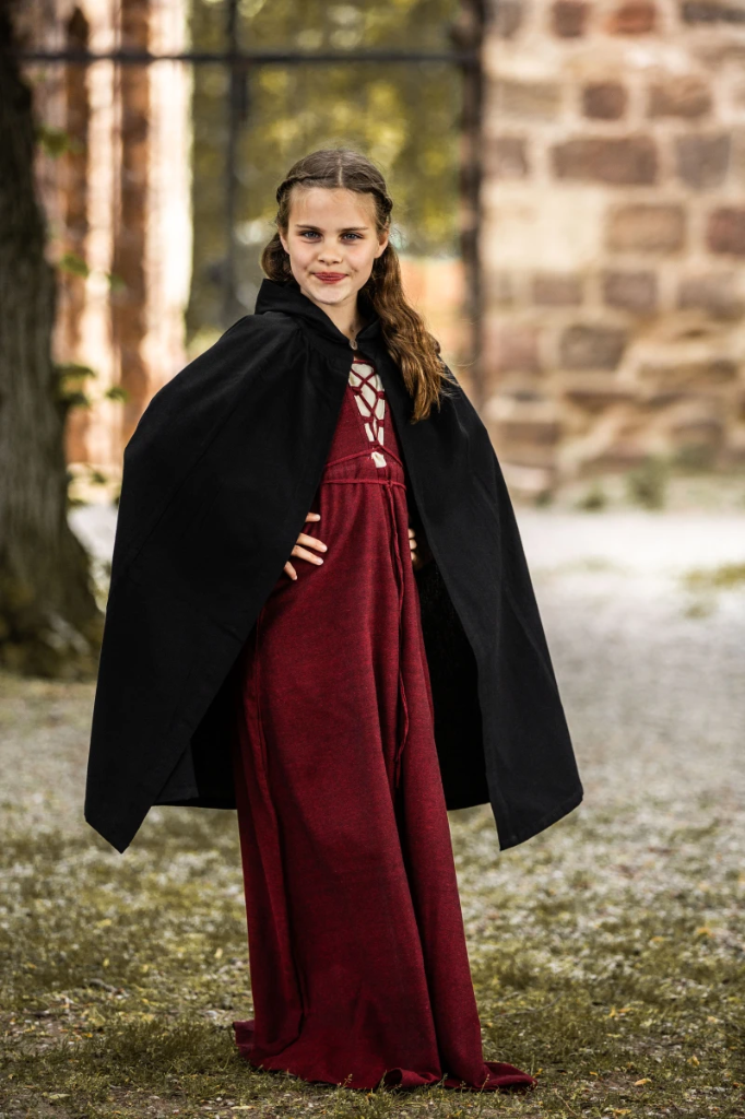 [17019s] Mittelalter Kinderumhang "Cecilia" Schwarz