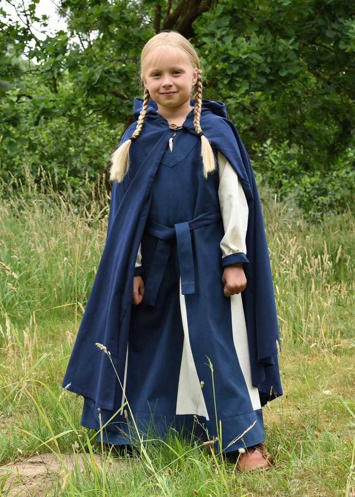 Mittelalterlicher Kinderumhang "Paul" in Blau – Authentischer Schutz für kleine Abenteurer