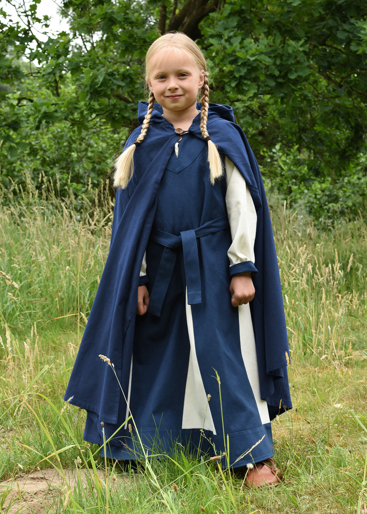 Mittelalterlicher Kinderumhang "Paul" in Blau – Authentischer Schutz für kleine Abenteurer