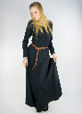 Schlichtes Wikinger Unterkleid Scarlet Schwarz aus Baumwolle für Mittelalter Damen