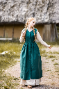 Mittelalter Bauernkleid Arlette grün aus Baumwolle für Damen
