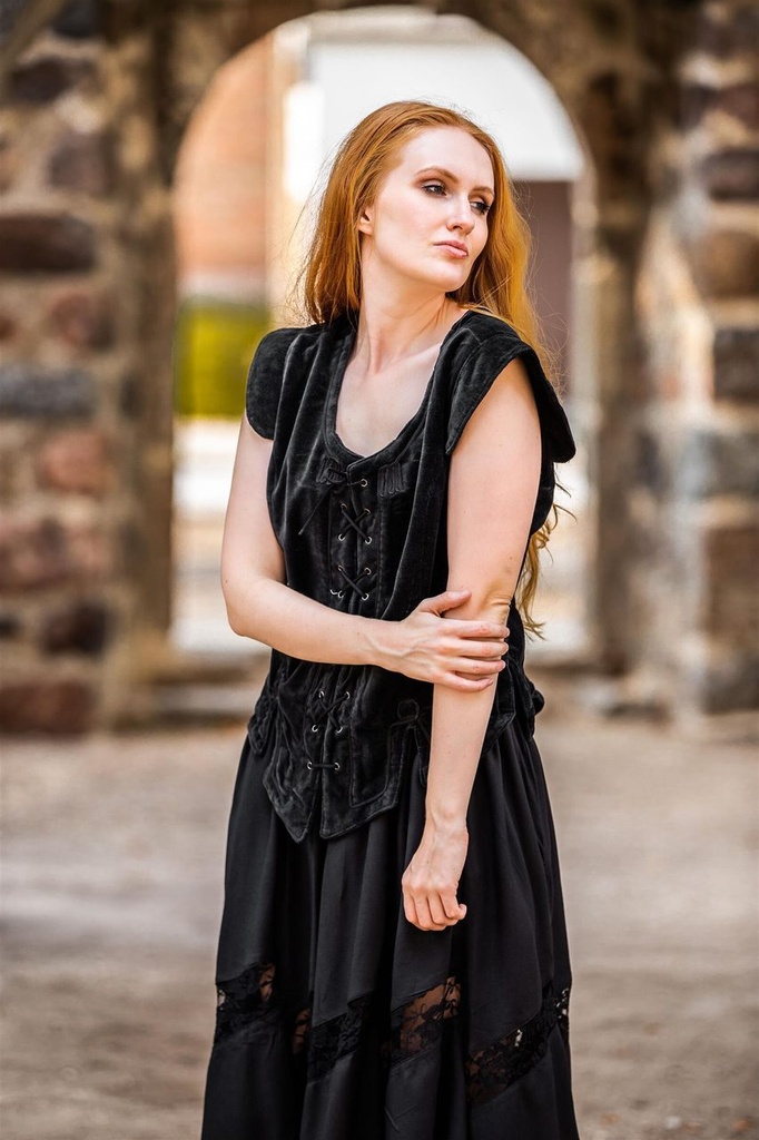 Samt-Miederweste "Adrienne" Schwarz