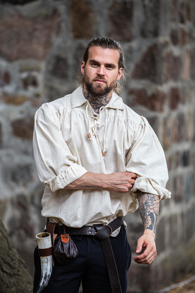 Piraten-Schnürhemd „Artur“ – Klassisches Leinenhemd für Freibeuter und Abenteurer (S)