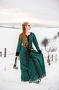 Wikinger-Kleid „Freya“ – Natürliche Eleganz in Grün mit schwarzen Akzenten