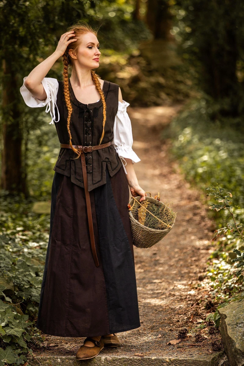 Mieder Weste aus Baumwolle - Kostüme und Larp, Fantasy Gewandung (S)