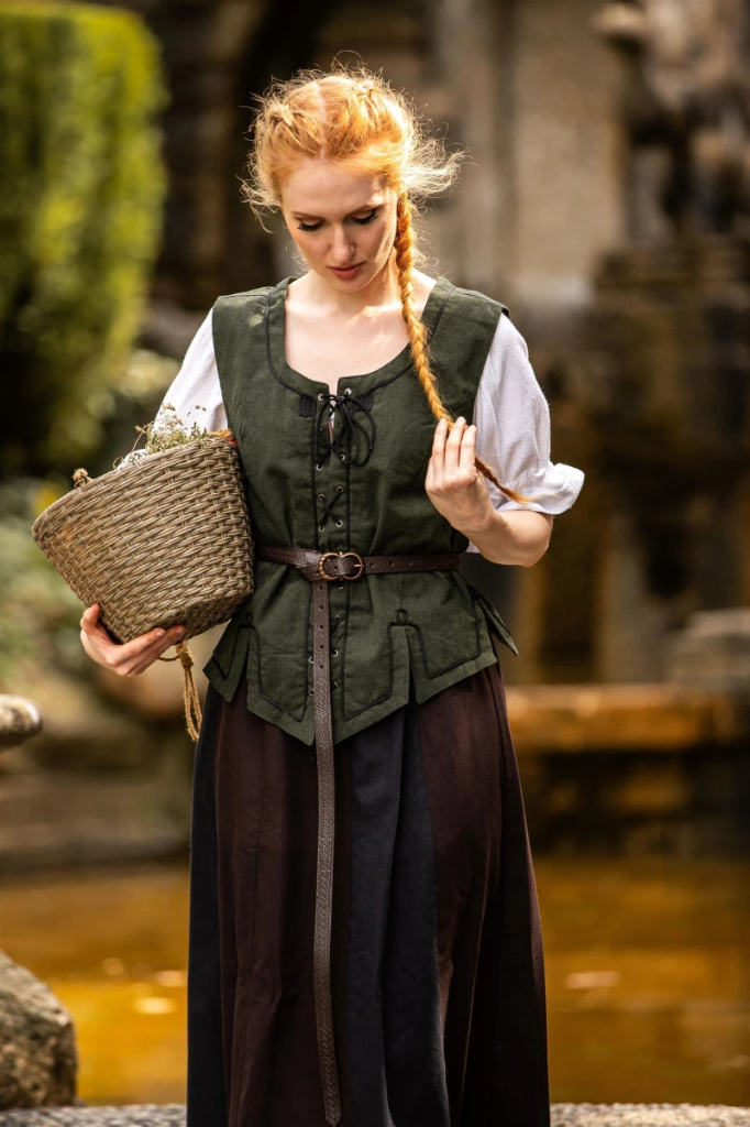 Mieder Weste aus Baumwolle - Kostüme und Larp, Fantasy Gewandung (S)