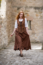 Miederweste „Selma“ – Elegante Weste mit Stickerei in Tabakbraun