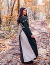 Mittelalterkleid "Larina" mit Nestelärmeln blau-natur