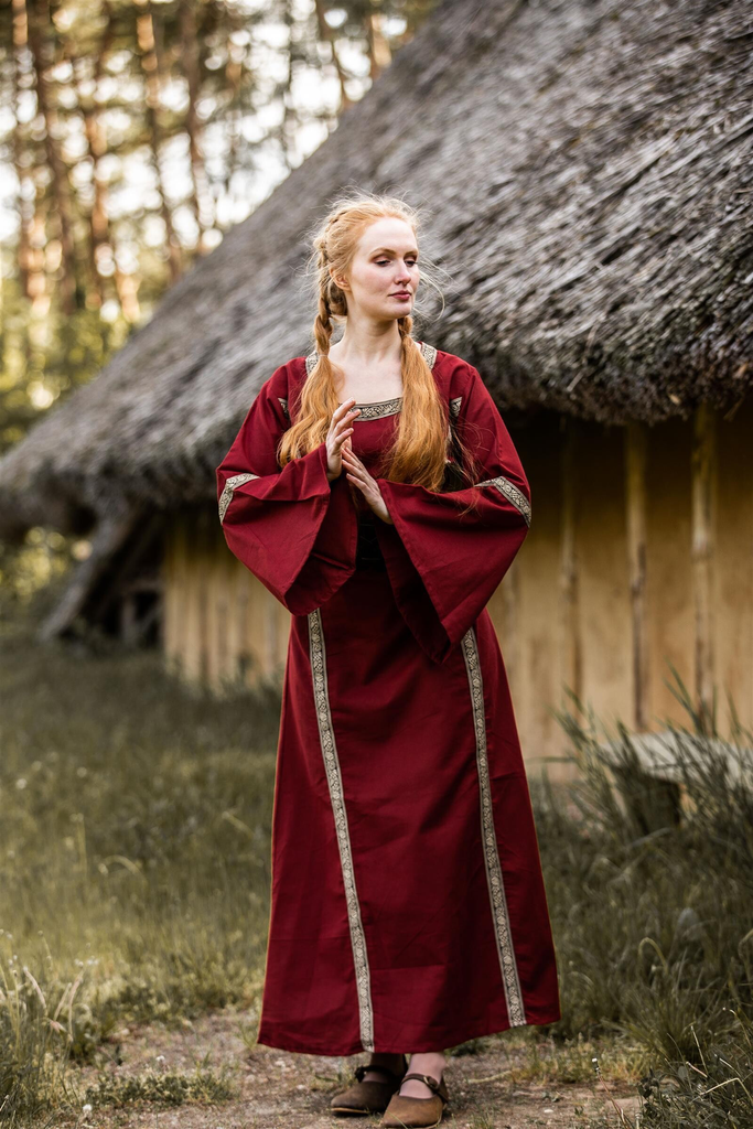 Mittelalterkleid „Sophie“ – Anmut und Eleganz in Rot (S)