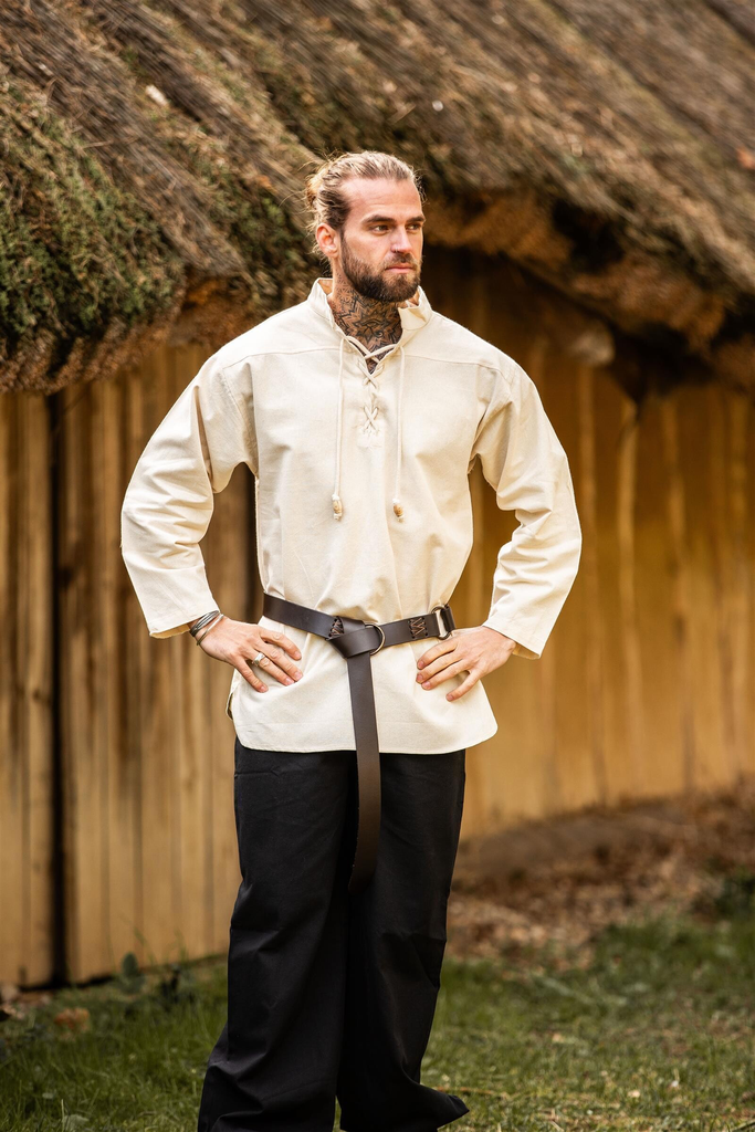 Mittelalterhemd „Ansbert“ – Schlichte Authentizität in Natur (S)