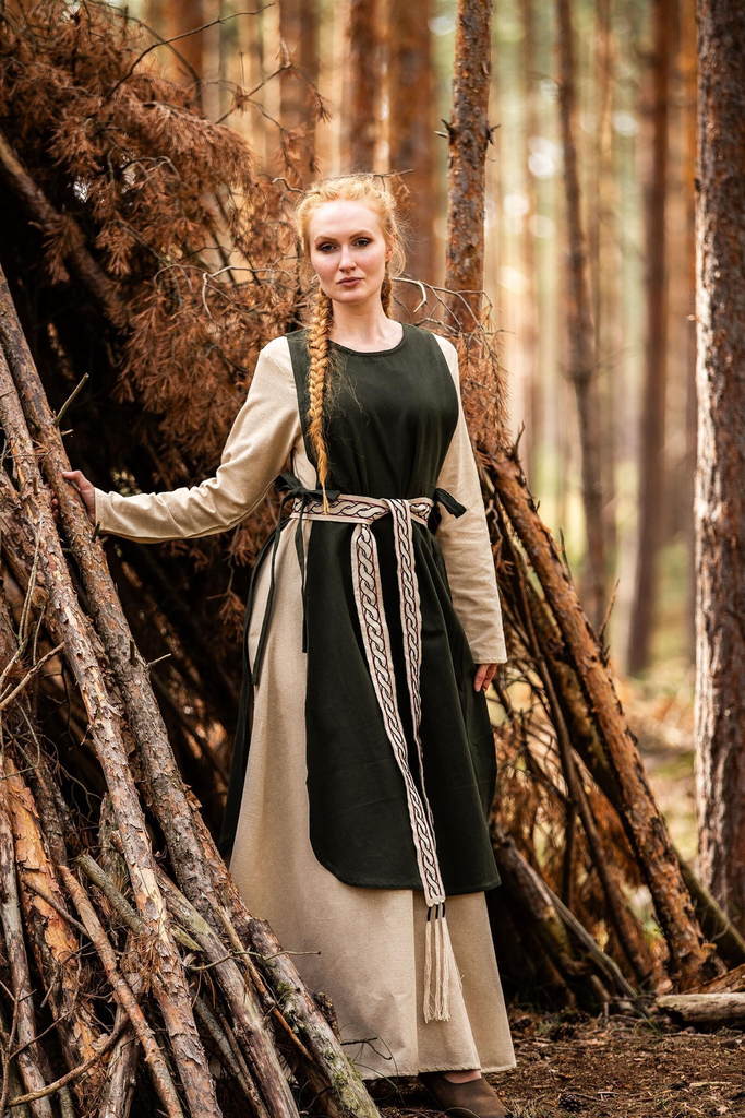 Mittelalter-Überkleid „Magdalena“ – Anmutige Schlichtheit in Grün (S/M)