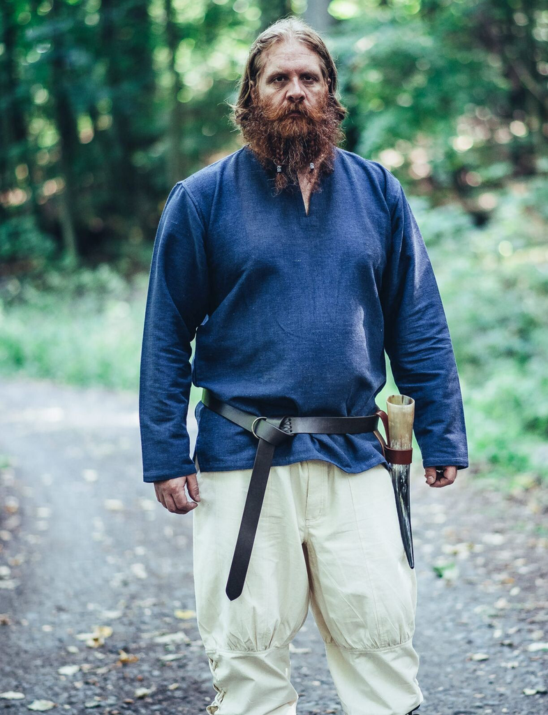 Wikingertunika „Ivar“ – Schlichte Authentizität in Blau (S)