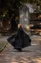 Wollmantel Umhang Halbkreismantel mit Zierstickerei - Mittelalter Larp Reenactment