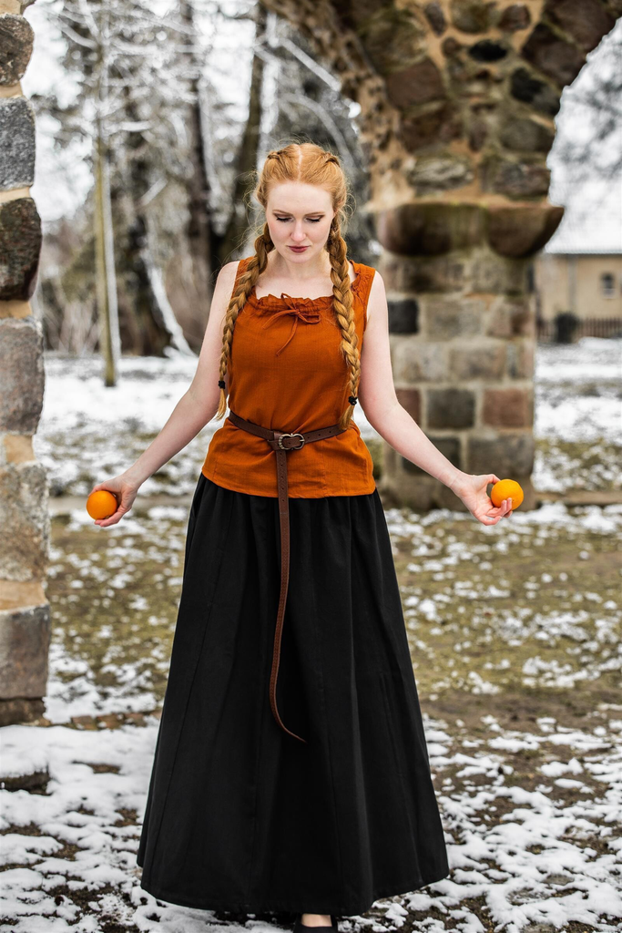 Mittelalterlicher Rock „Konstanze“ – Eleganz und Authentizität in Schwarz (S/M)