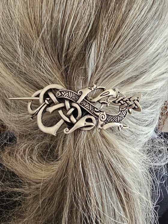 [A-672x-1] CELTIC REPTIL,Gewandspange, Haarspange,Mittelalter,Verschluss,silberfarben