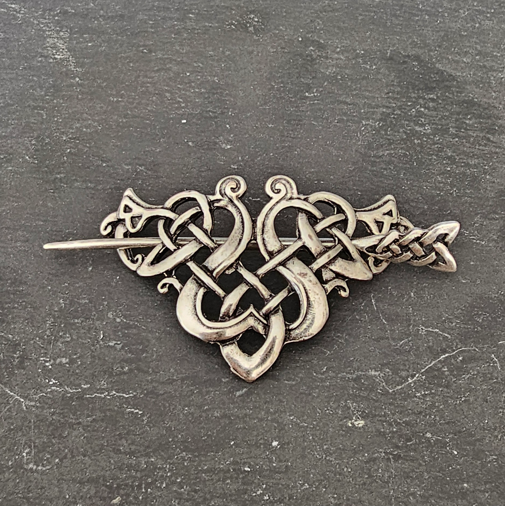 [A-676x-1] CELTIC ROOTS, Gewandspange, Haarspange,Mittelalter,Verschluss,silberfarben