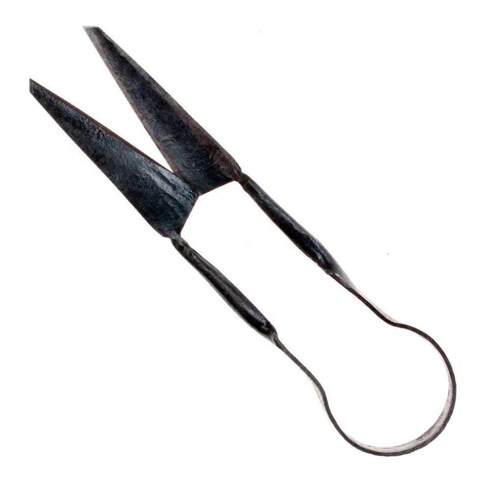 [16 Schere WI.ohn] Bügelschere handgeschmiedet 12 cm - Accessoire für Mittelalter Handwerk Schneiderei (ohne Etui)