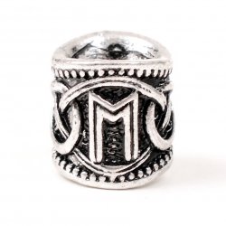Futhark-Haarperle "Ehwaz" - 8 mm Loch (silberfarben)