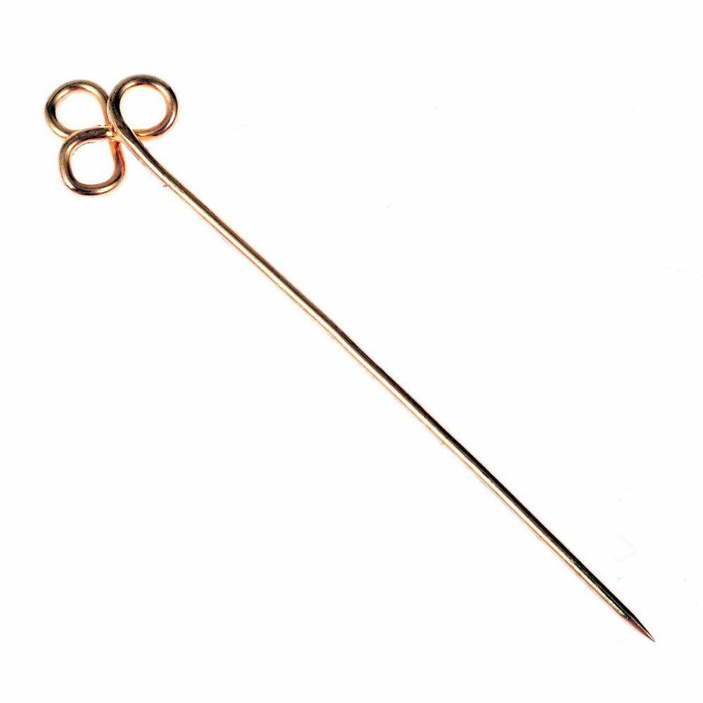 Gebendenadel Kleeblatt - Messing 6 cm