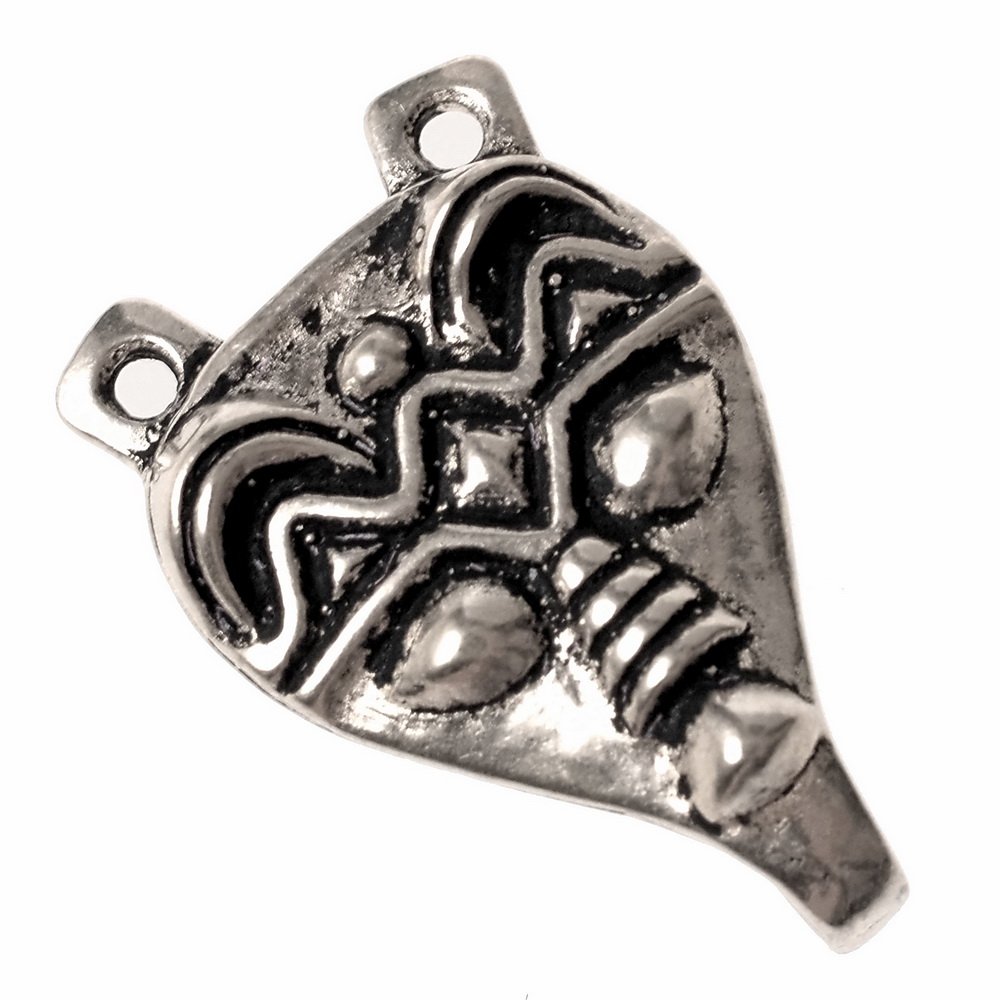 Replik wikingerzeitlicher Wadenwickel-Haken, 1 Paar, Bronze oder Bronze versilbert
