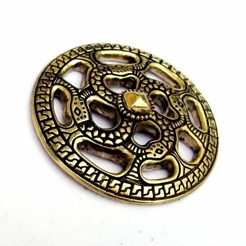 [00 Zierscheibe 5.si] Alemannische Zierscheibe - Anhänger Schmuck Mittelalter Larp (silber)