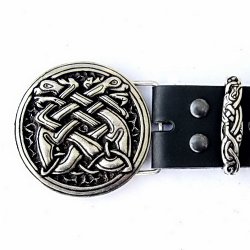 [10 Ke-Bu 4 HU:.kl.br] Buckle-Belt 4 cm / Hunde - Kernleder (braun, braun, klein)