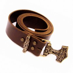 [10 Ke-Bu 4 TH:.kl.br] Buckle-Belt 4 cm / Thor - Kernleder (braun, klein)