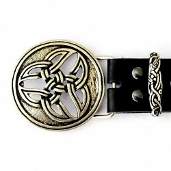 [10 Ke-Bu 4 TR:.kl.br] Buckle-Belt 4 cm / Triade - Kernleder (braun, klein)