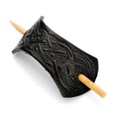 Mittelalter-Haarspange 'Riegel' aus Rindsleder - 12 x 5 cm
